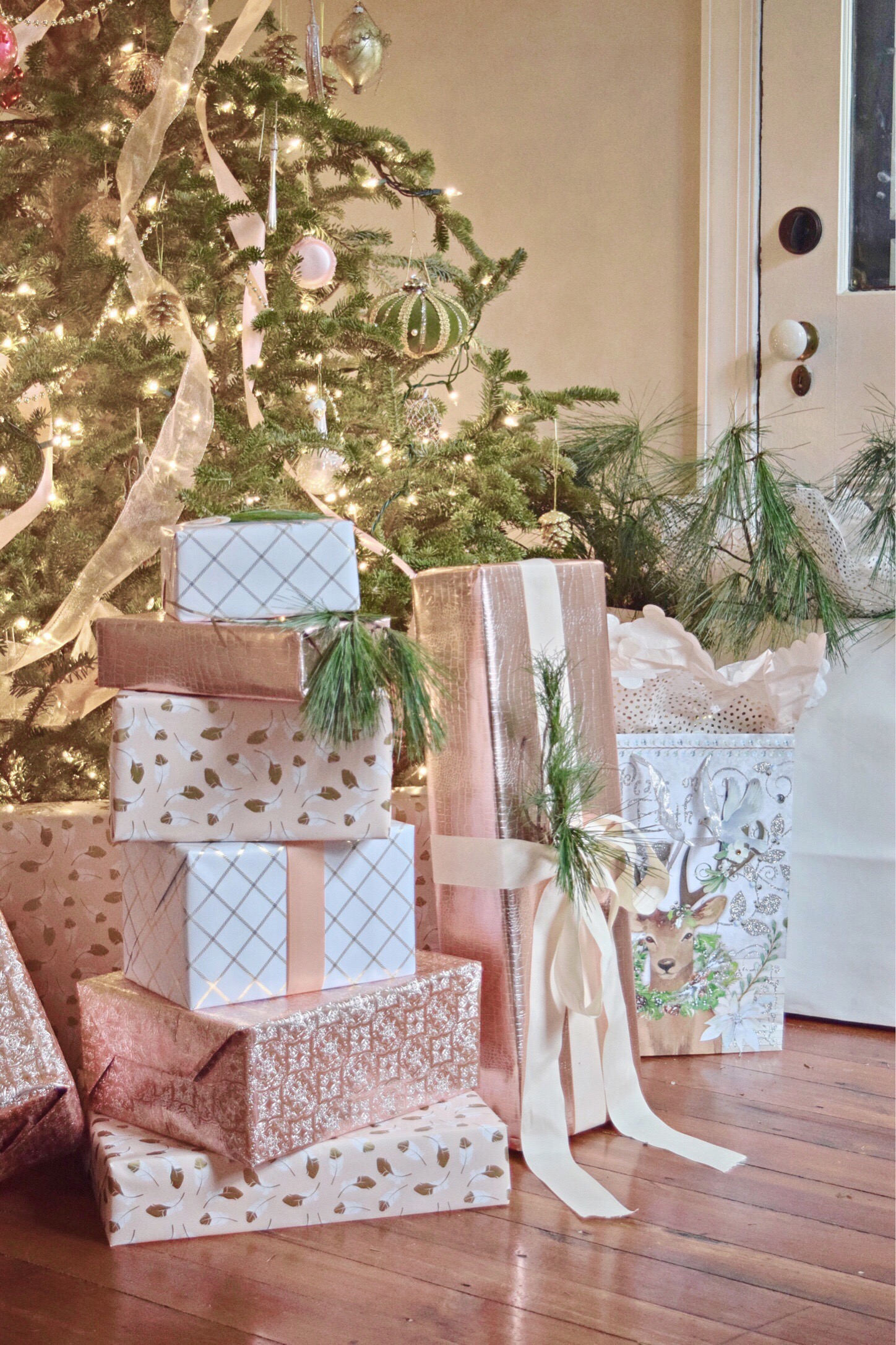 Rose gold gift wrap