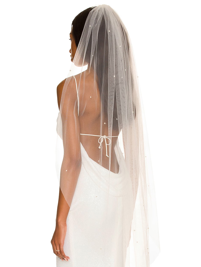 pearl wedding veil
